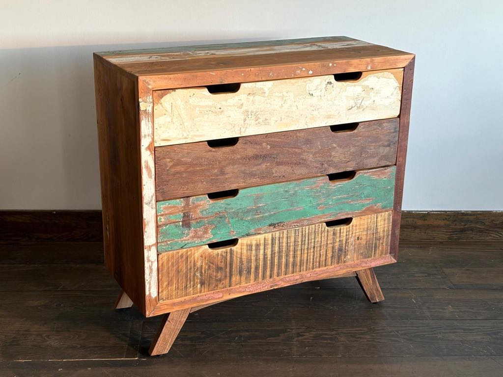 4-drawer chest of drawers in recycled wood