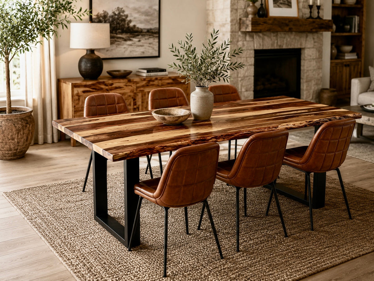 Table à diner en bois de rose Live edge