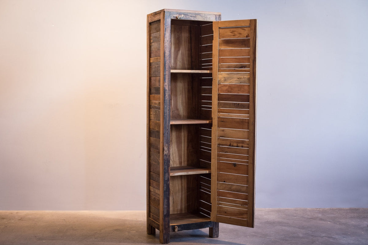 Armoire Almira une porte en bois recyclé — détail du bois