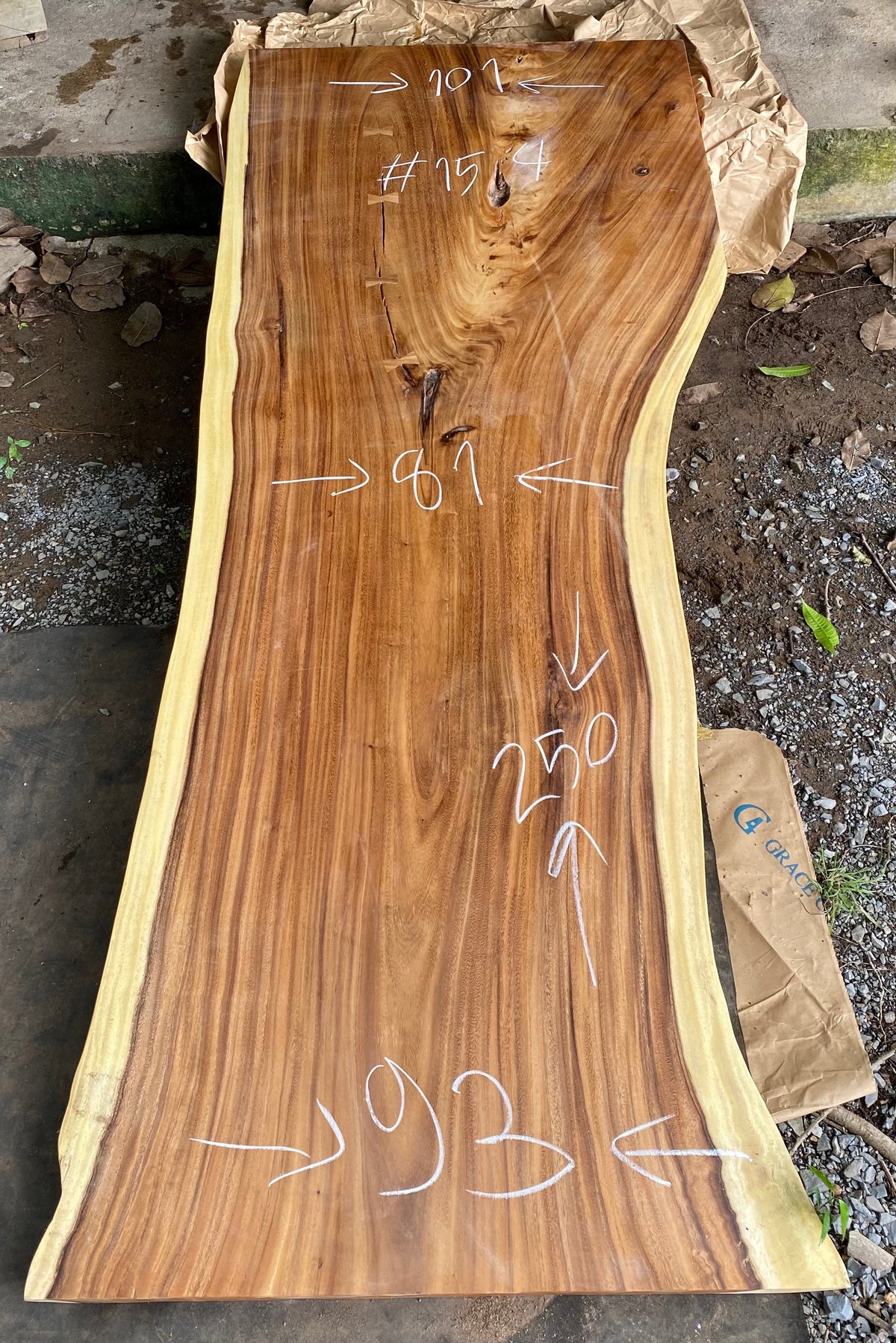 Slab (98") Suar Wood Live Edge