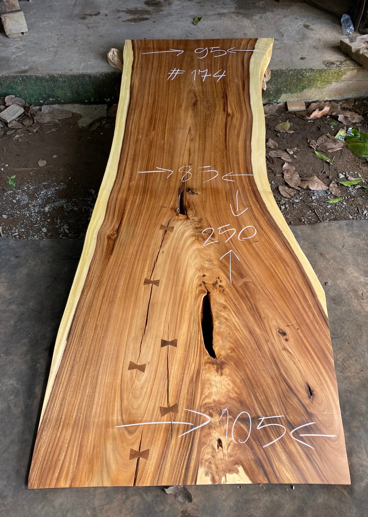 Slab (98") Suar Wood Live Edge