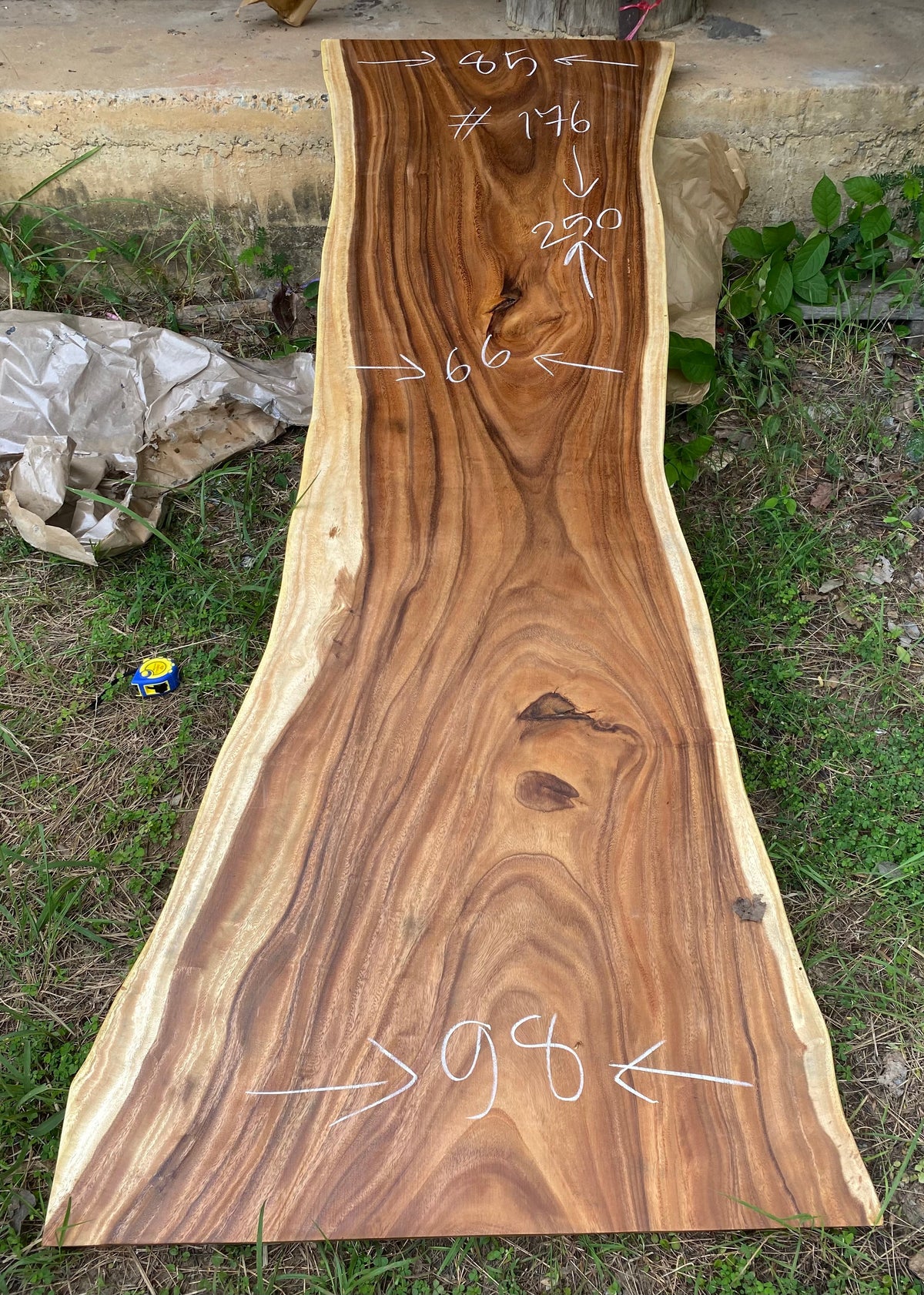 Slab (98") Suar Wood Live Edge