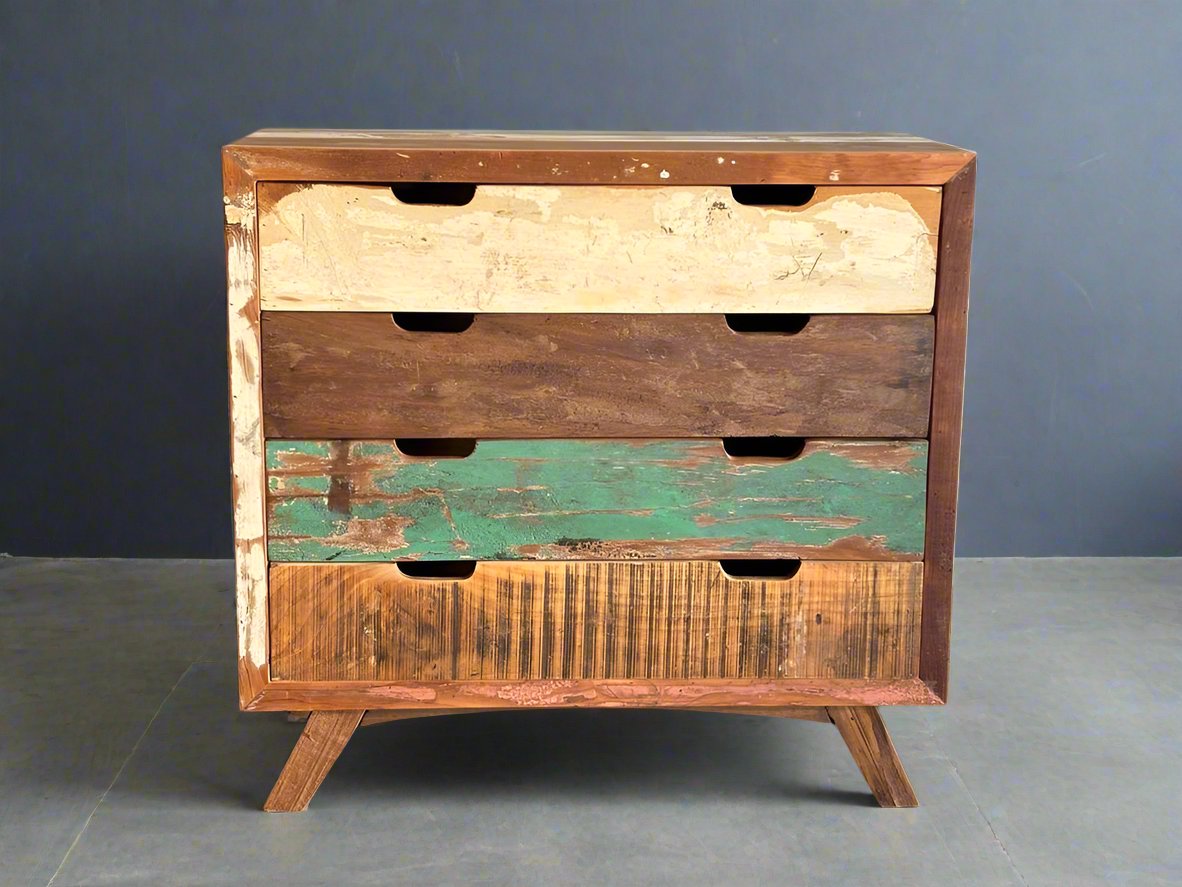 4-drawer chest of drawers in recycled wood