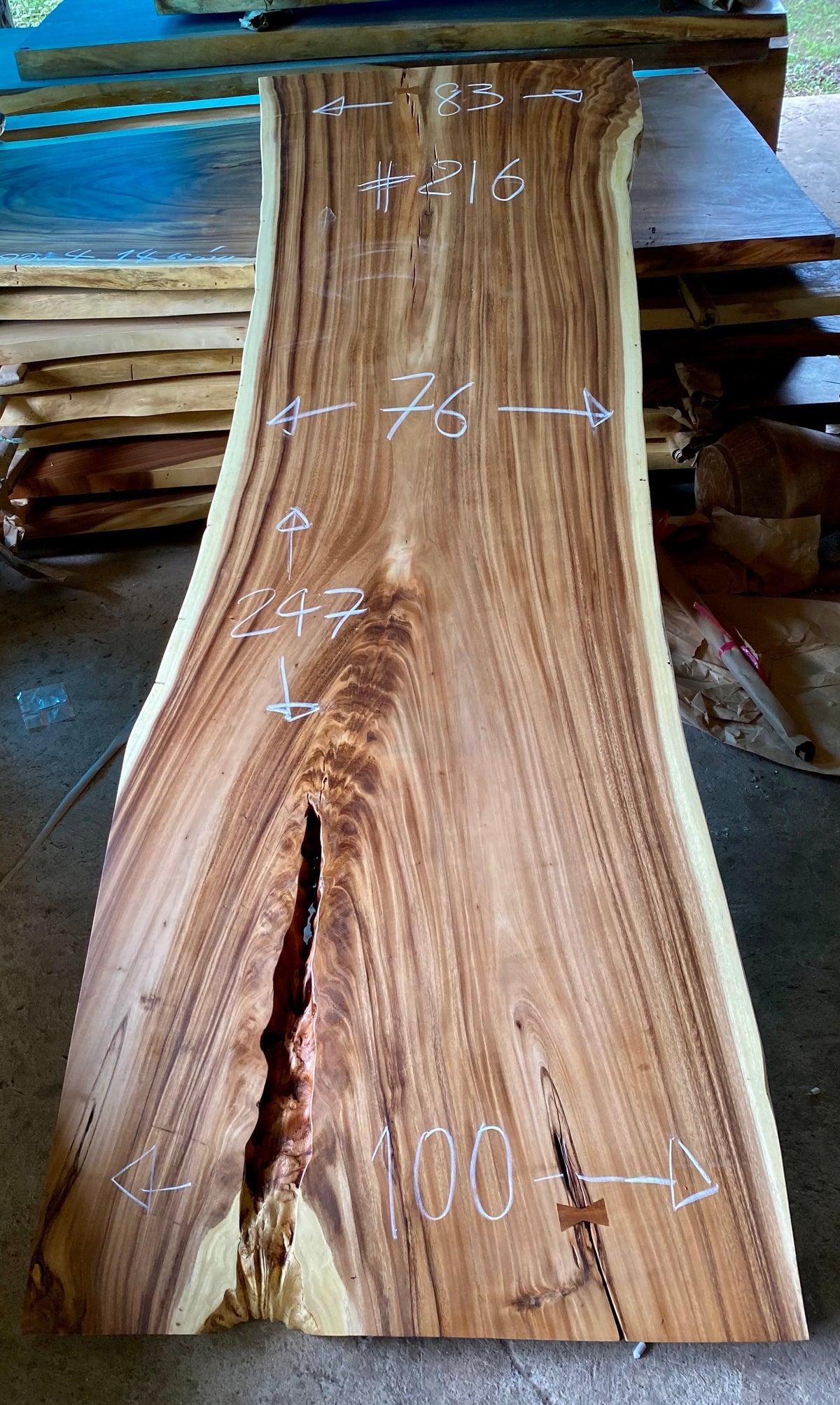 Slab (98") Suar Wood Live Edge