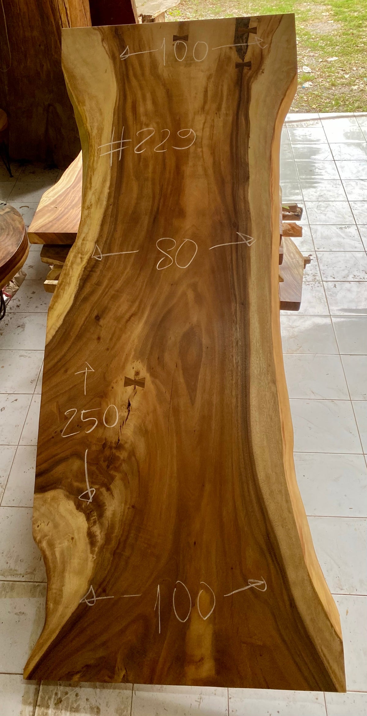 Slab (98") Suar Wood Live Edge