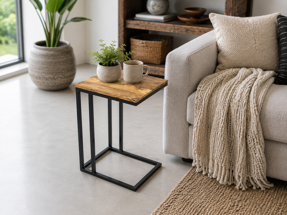 Mango wood side table