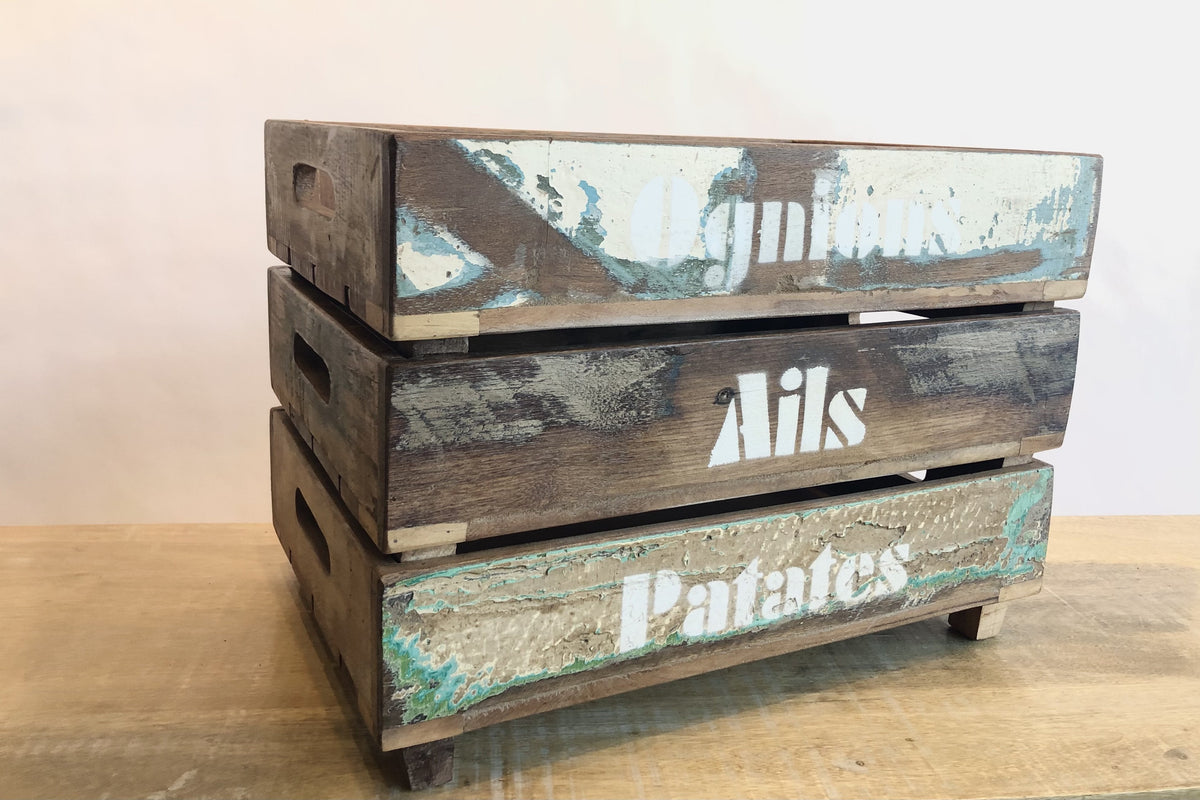 Recycled wooden vegetable box