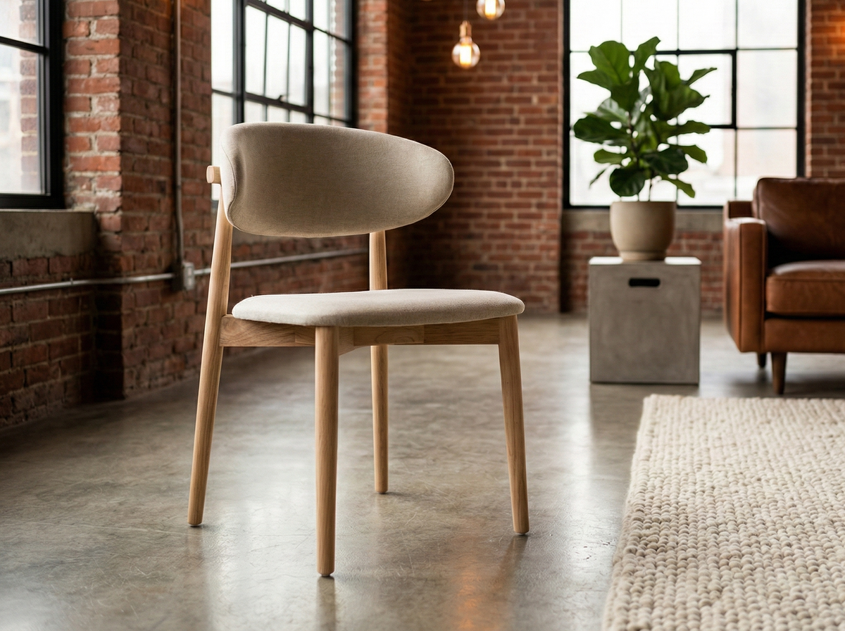 Chaise gris clair en bois