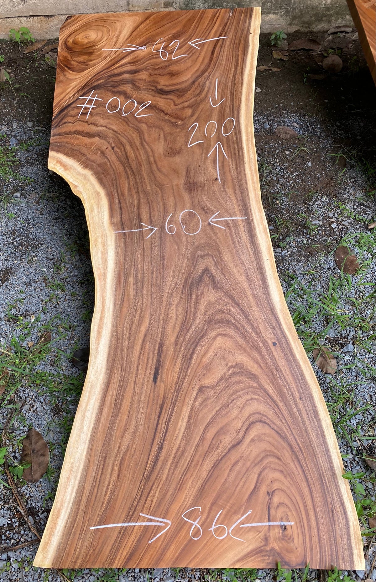 Suar Wood Live Edge Slab (80")