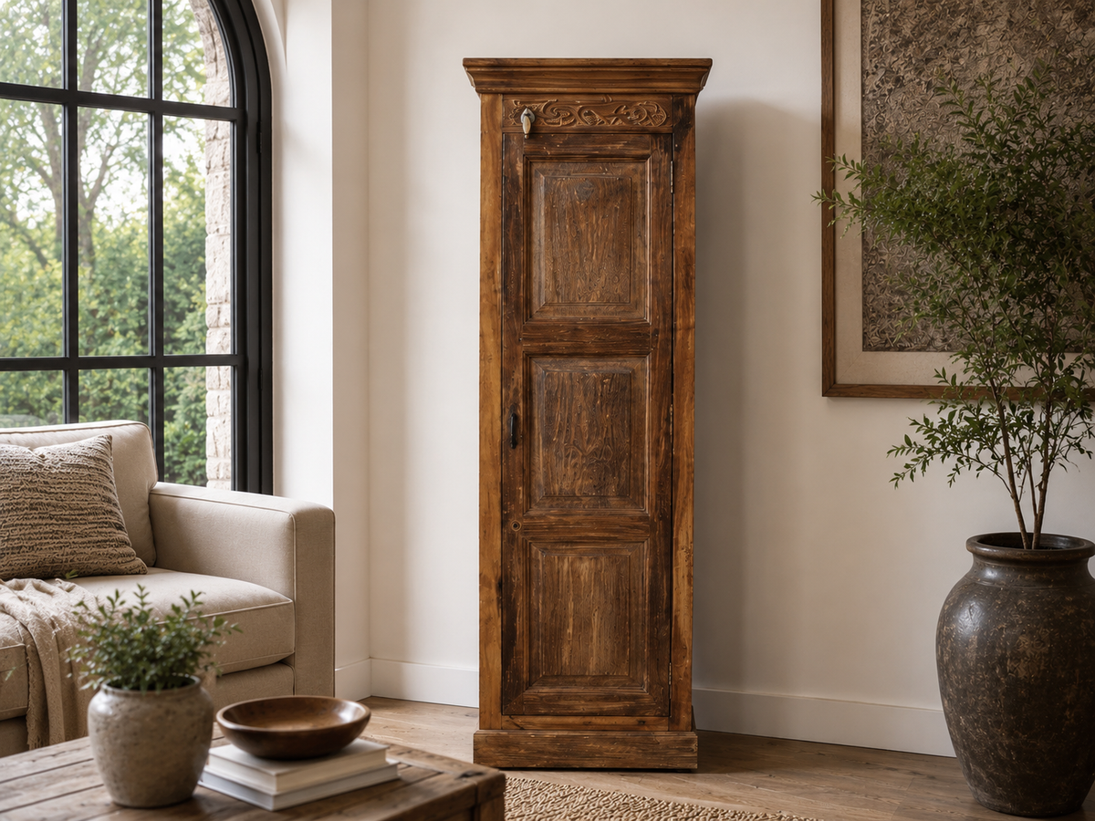 Armoire antique 1 porte en bois de teck recyclé