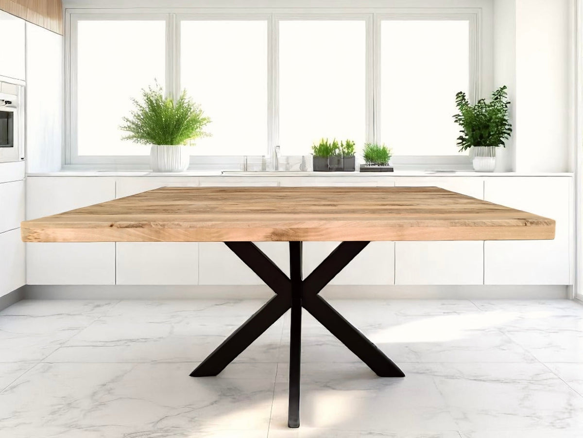 Square dining table in mango wood