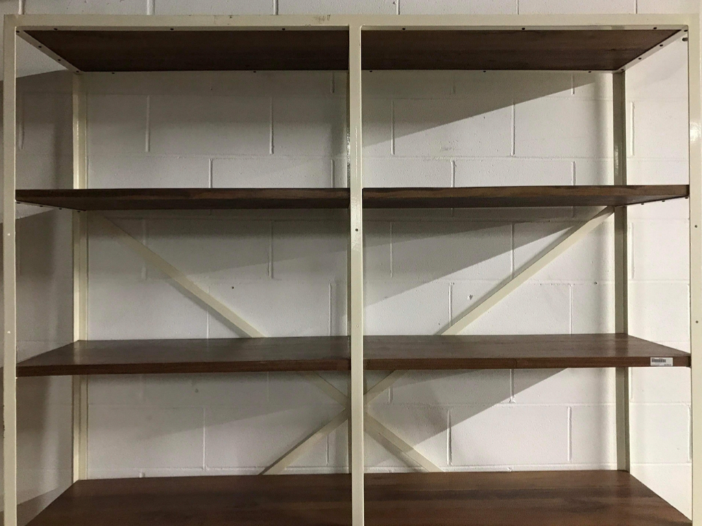Bibliothèque en bois de rose et metal