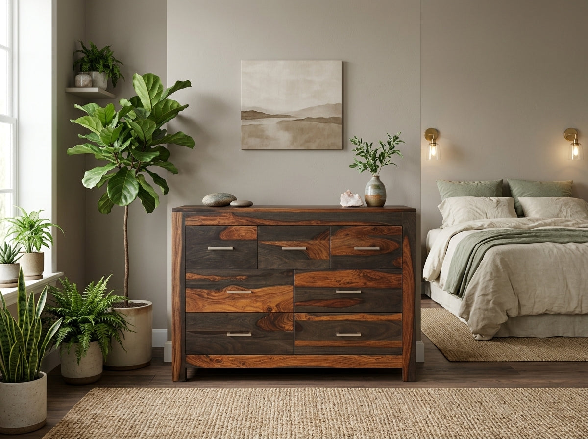 Rosewood chest of drawers with 7 drawers