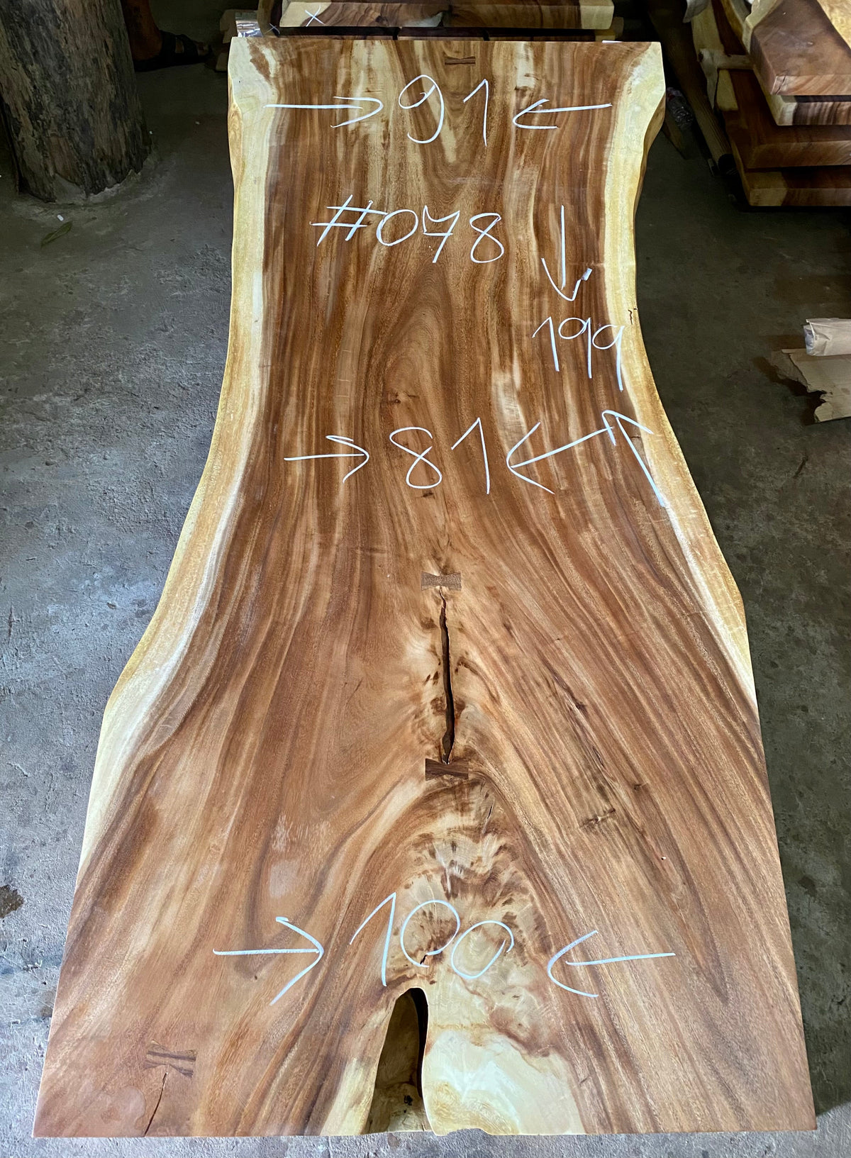 Suar Wood Live Edge Slab (80")