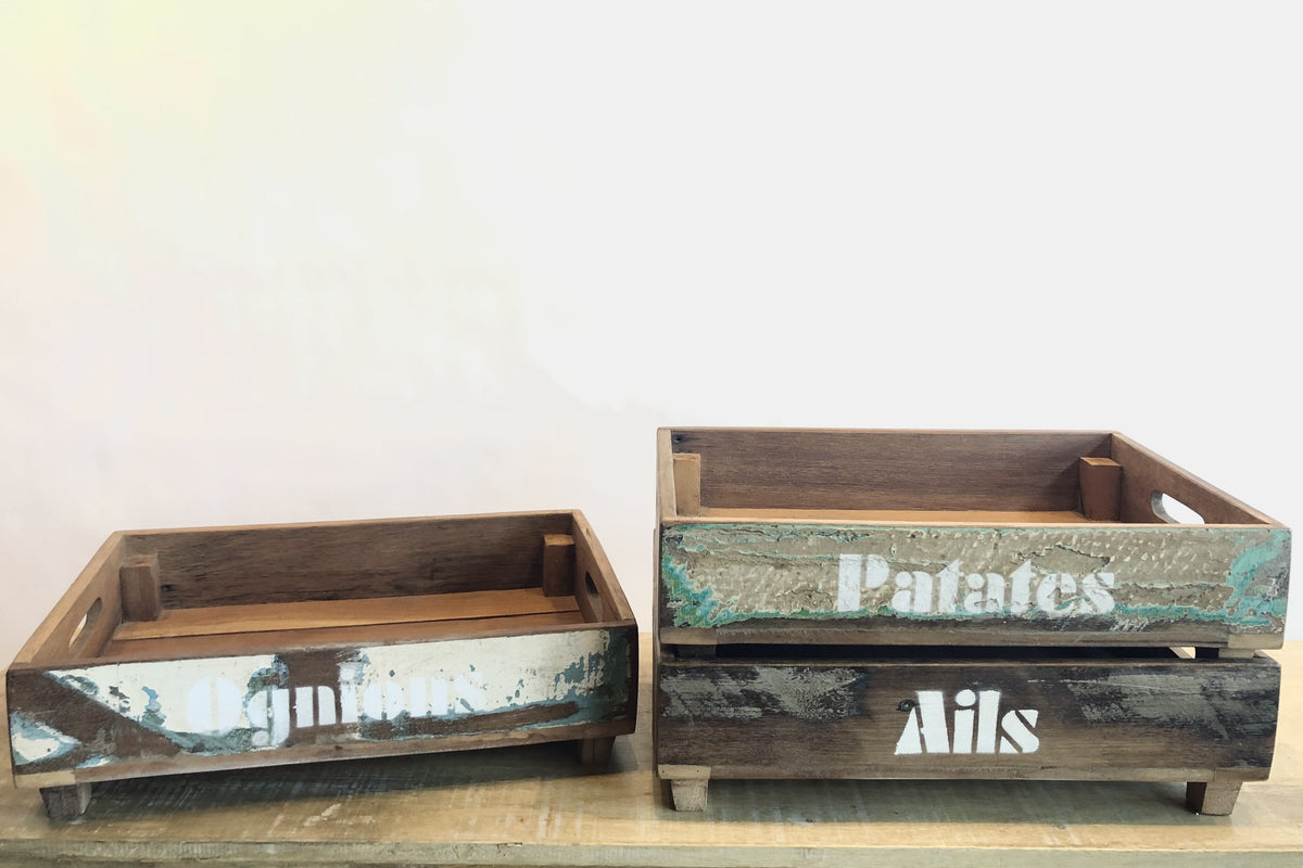 Recycled wooden vegetable box