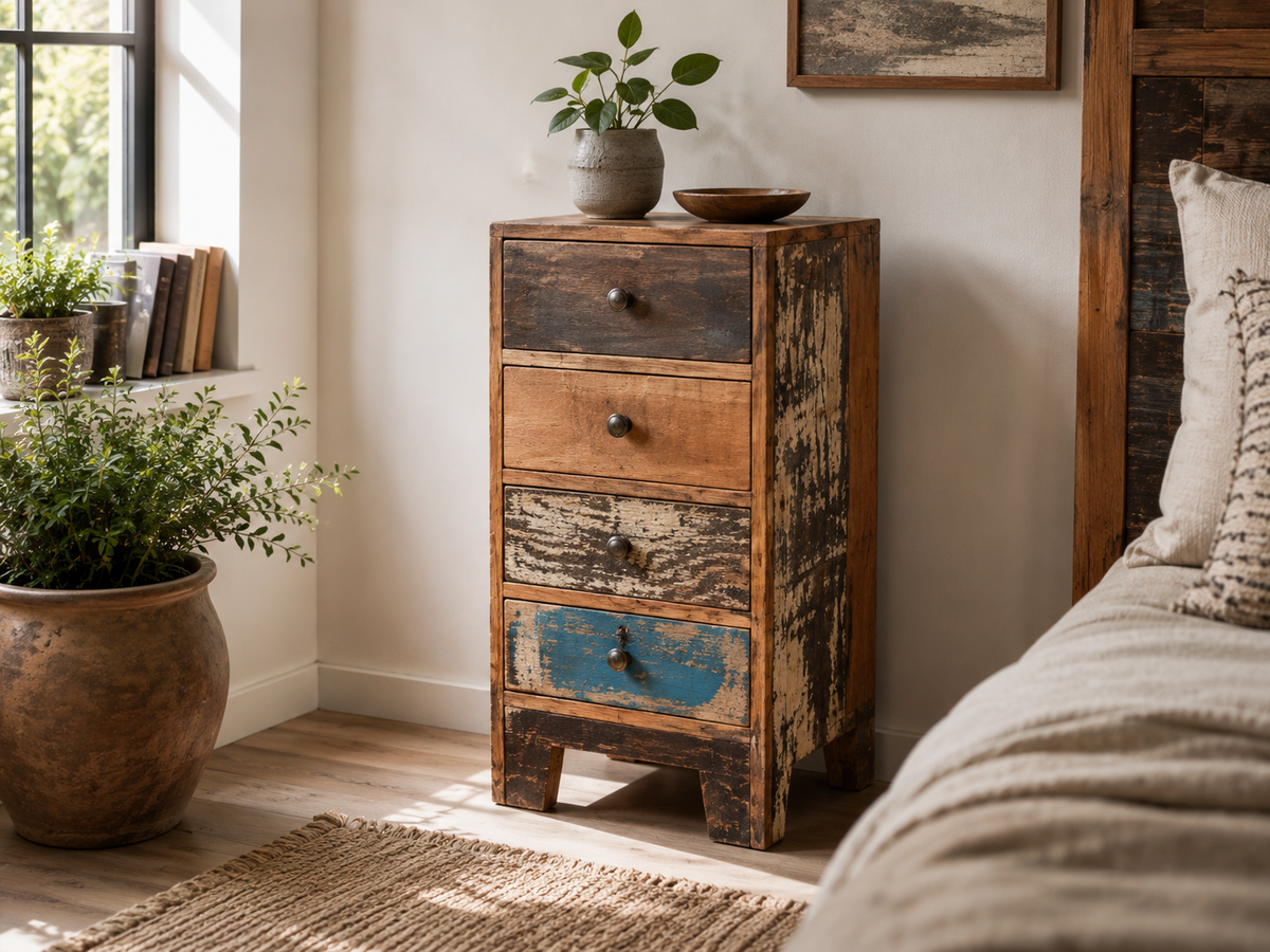 Table de chevet bois recyclé Tilka