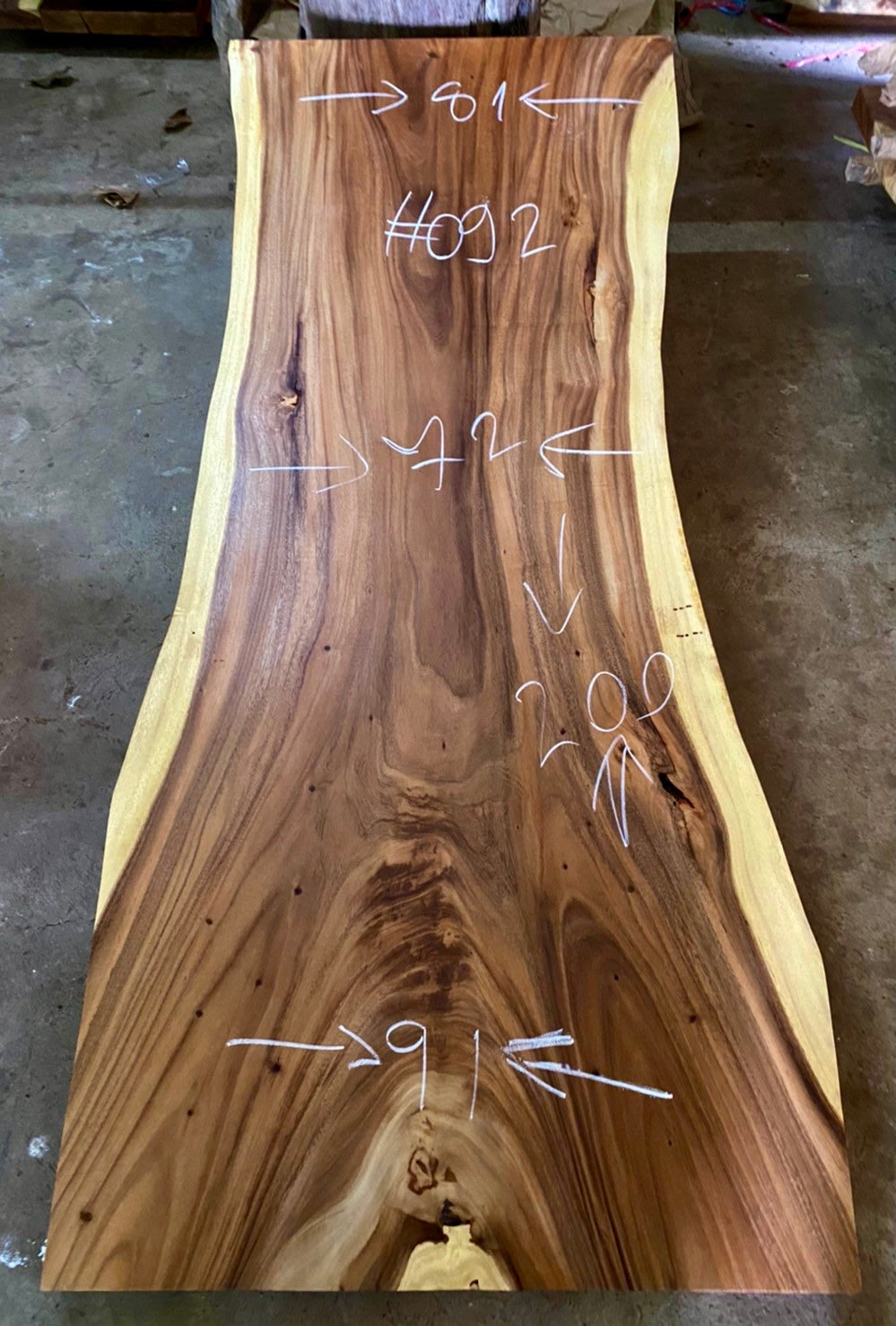 Suar Wood Live Edge Slab (80")