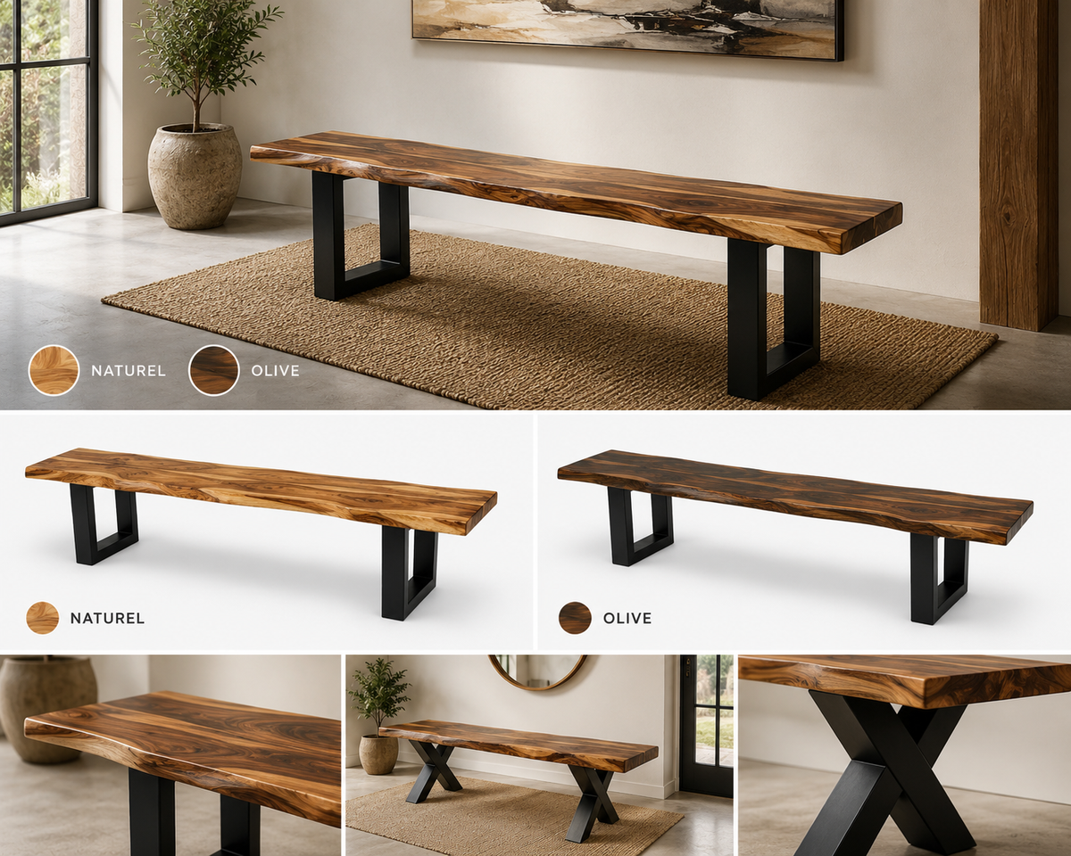 Live edge rosewood bench