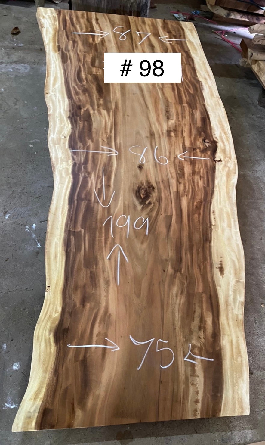 Suar Wood Live Edge Slab (80")