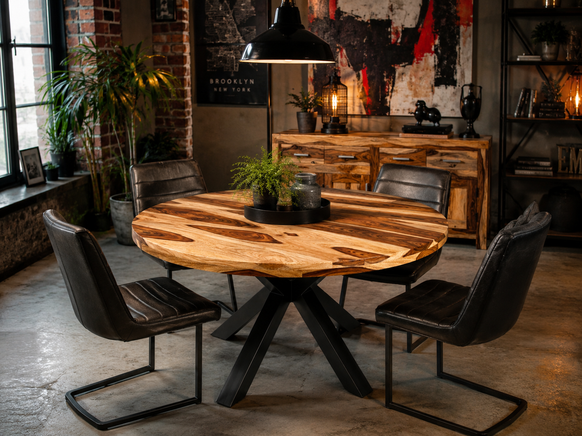 Table Ronde en Bois de Rose