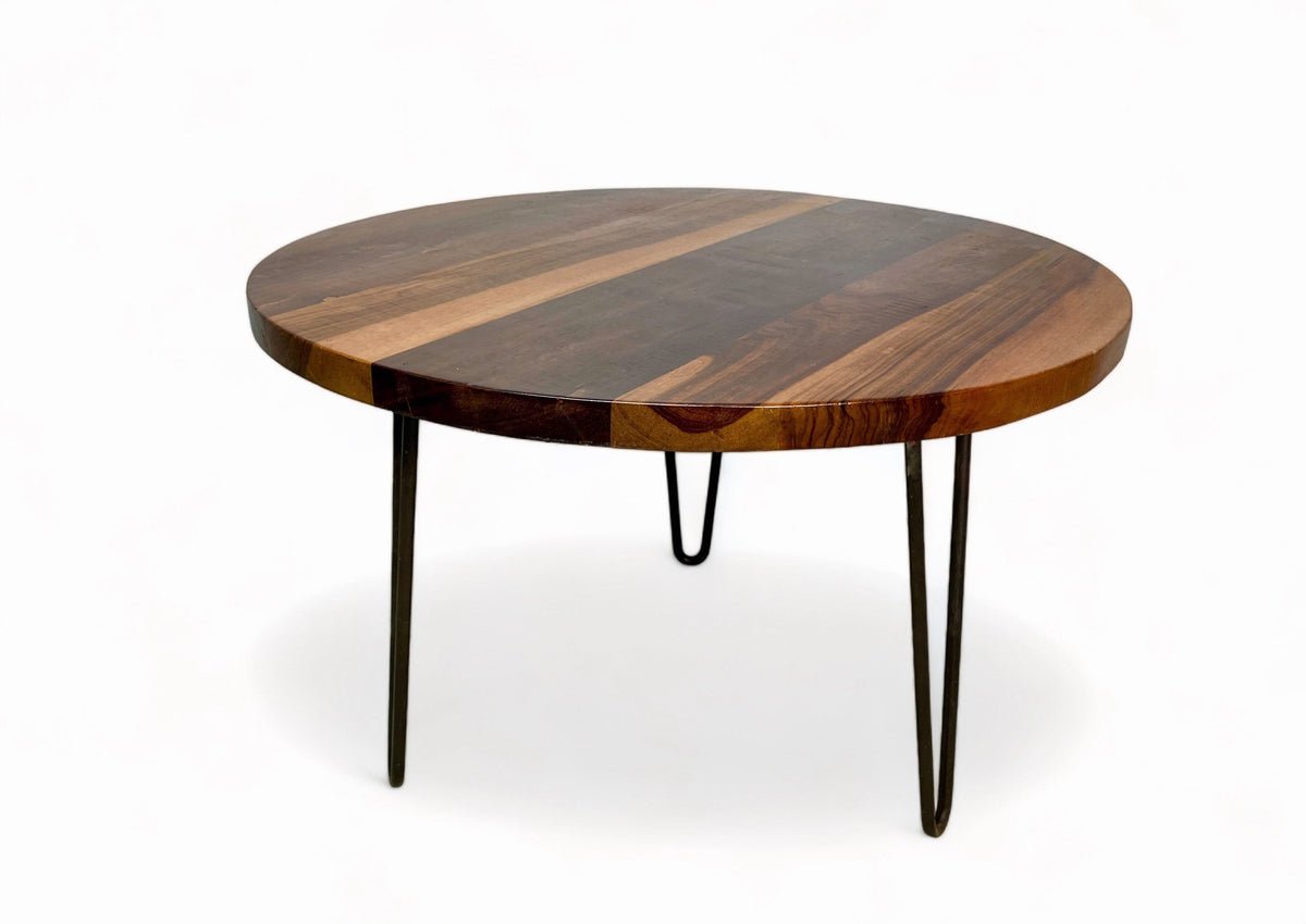 Round teak wood coffee table