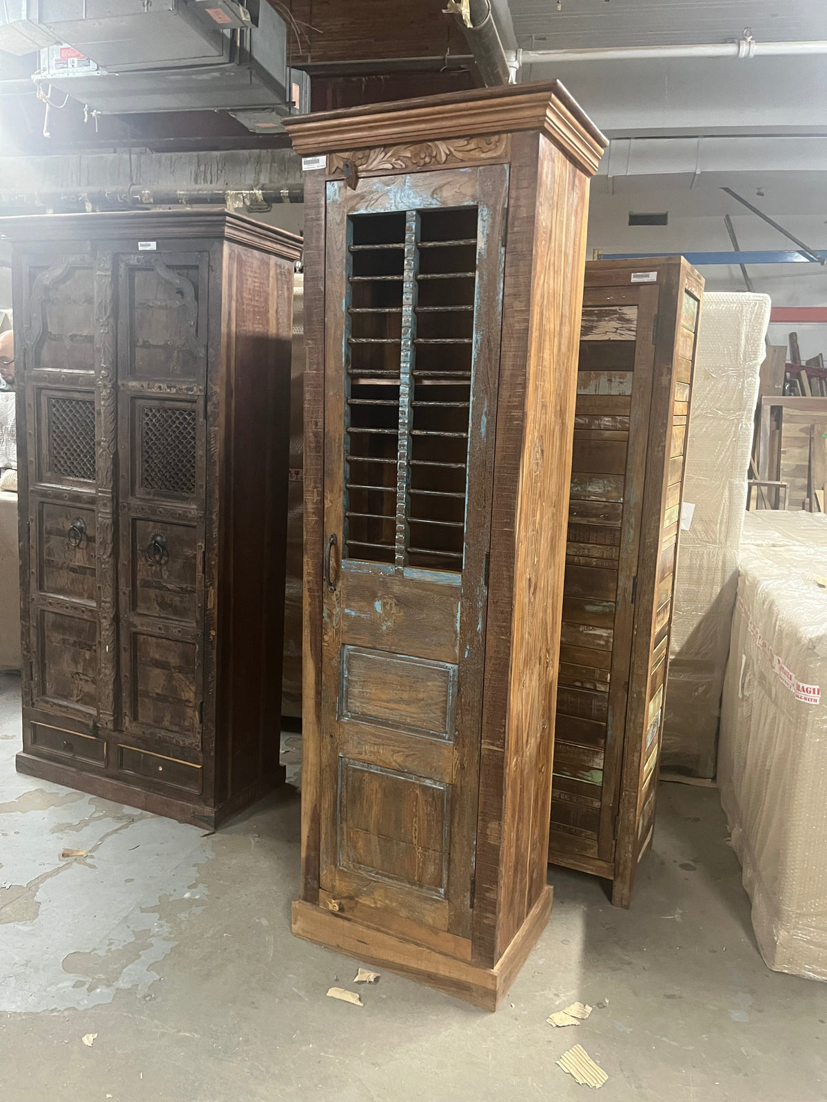 Kundli 1-Door Wardrobe in Recycled Teak
