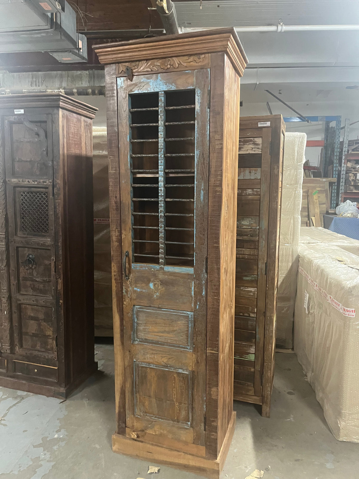 Kundli 1-Door Wardrobe in Recycled Teak