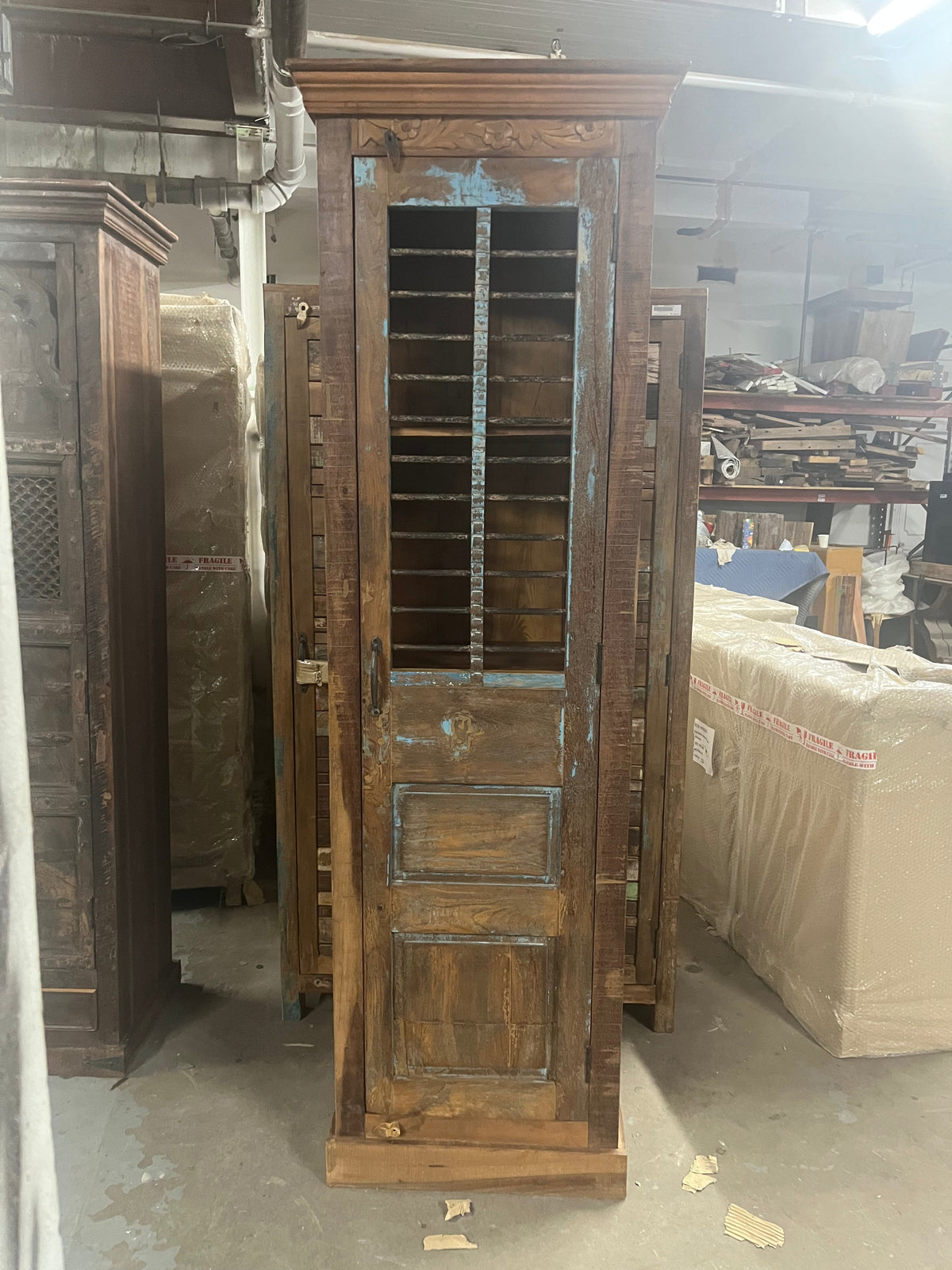 Kundli 1-Door Wardrobe in Recycled Teak