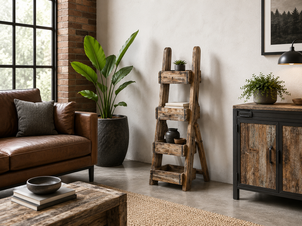 Étagère Noida en bois recyclé