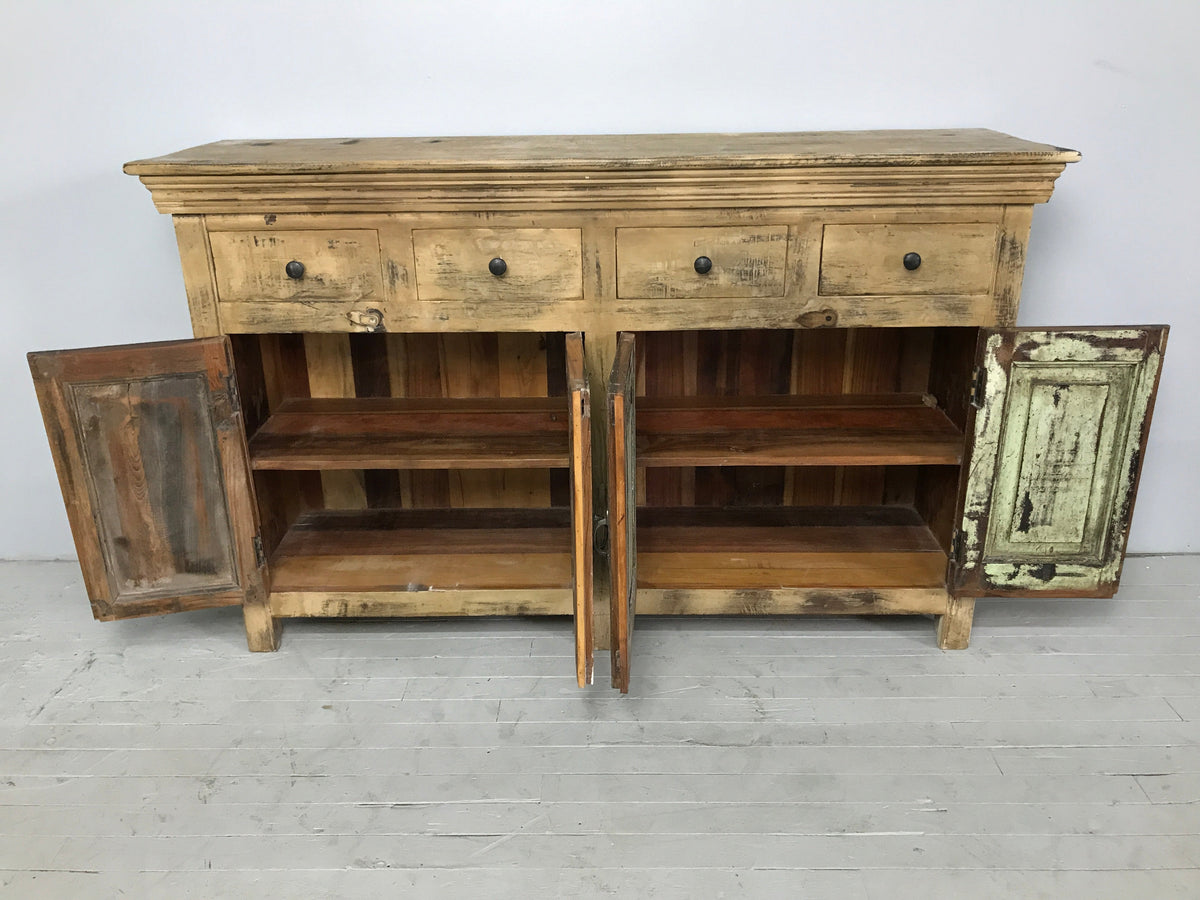 Sideboard with 4 drawers and 4 doors in recycled wood