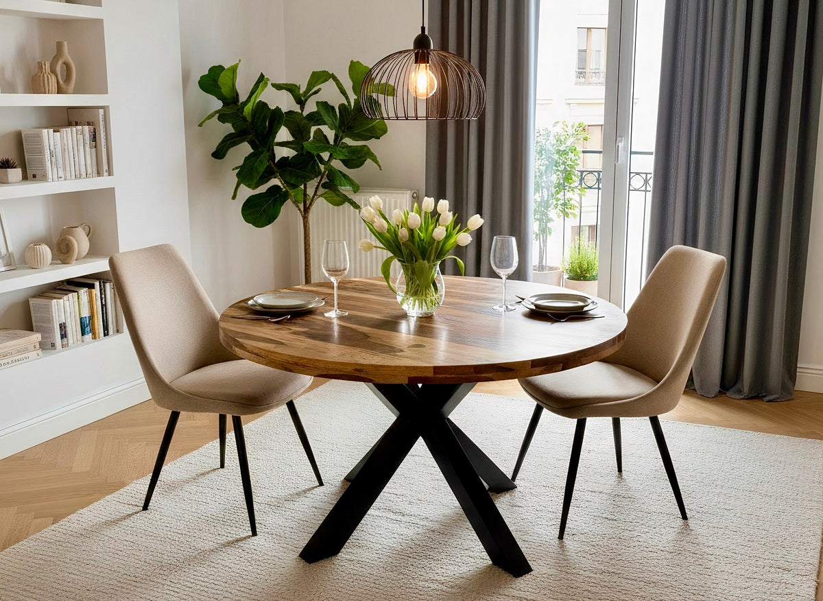 Table Ronde en Bois de Rose