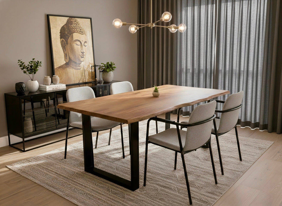 Table a diner Acacia Brun