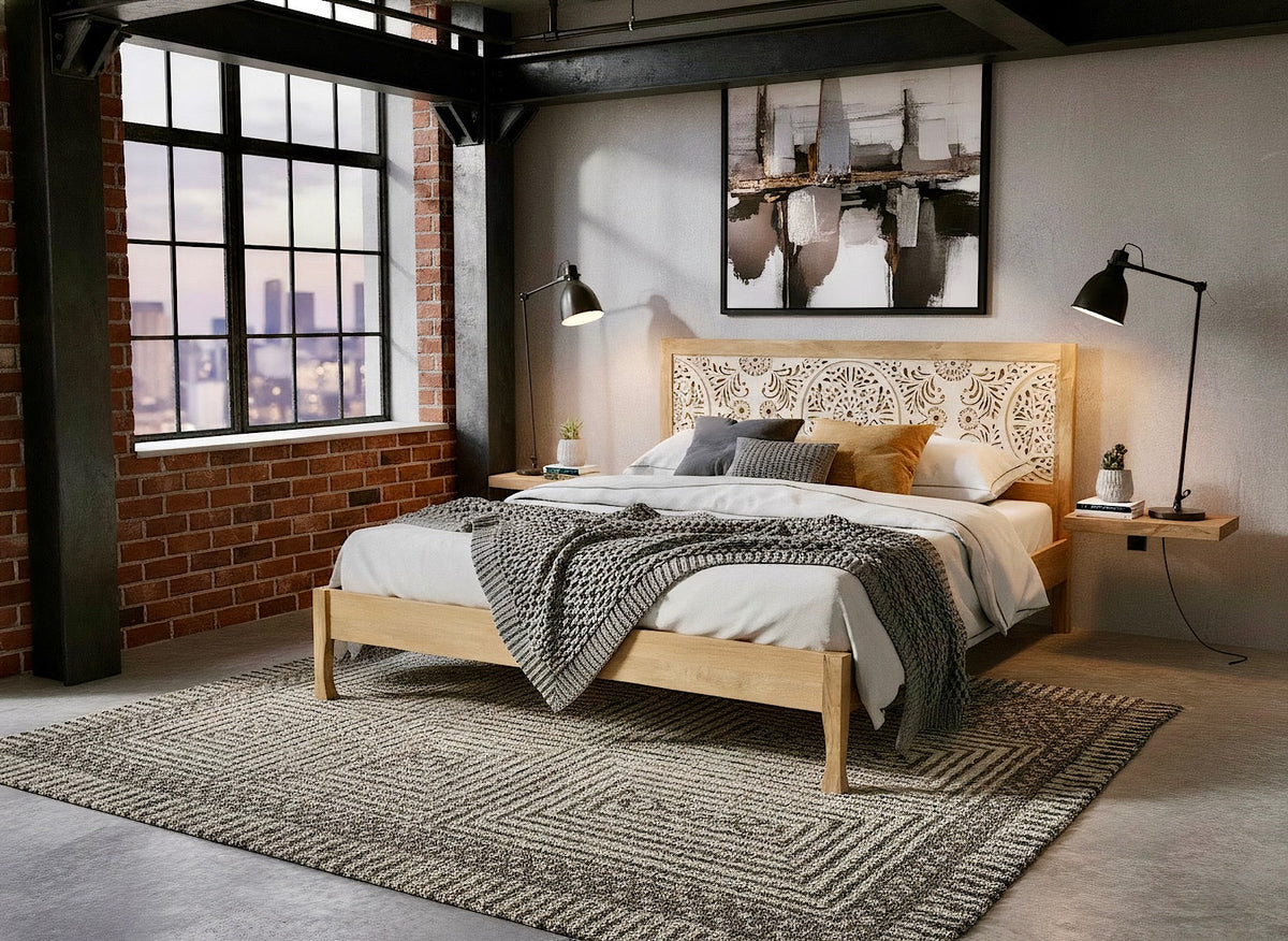 Lit Alhambra en bois de manguier