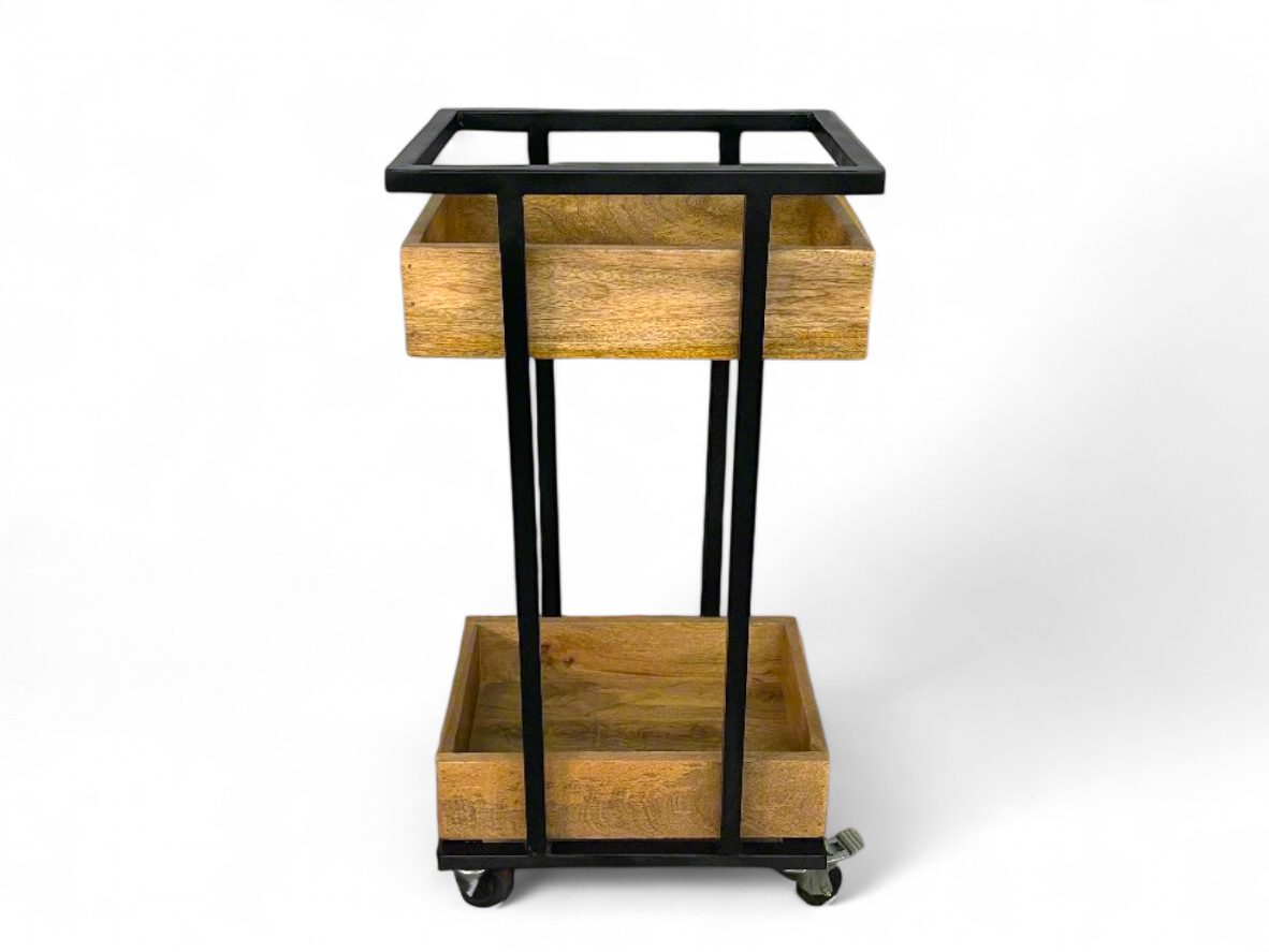 Mango wood trolley