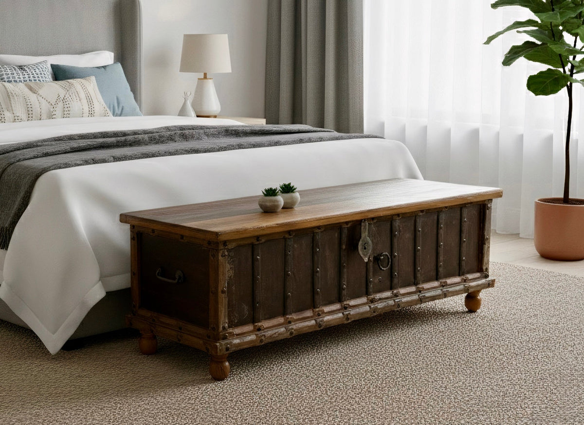 Antique teak wood chest