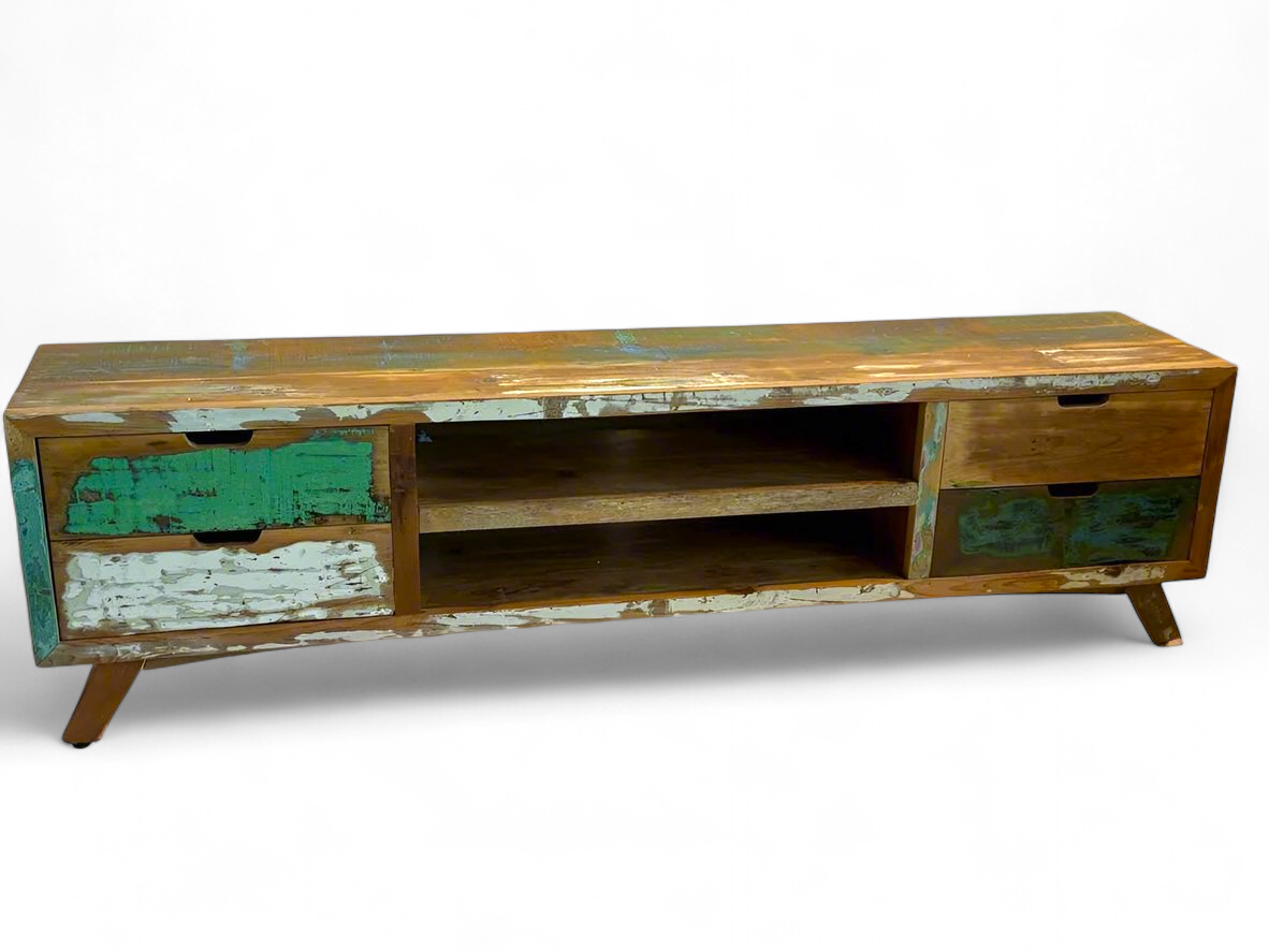 Recycled wood TV cabinet