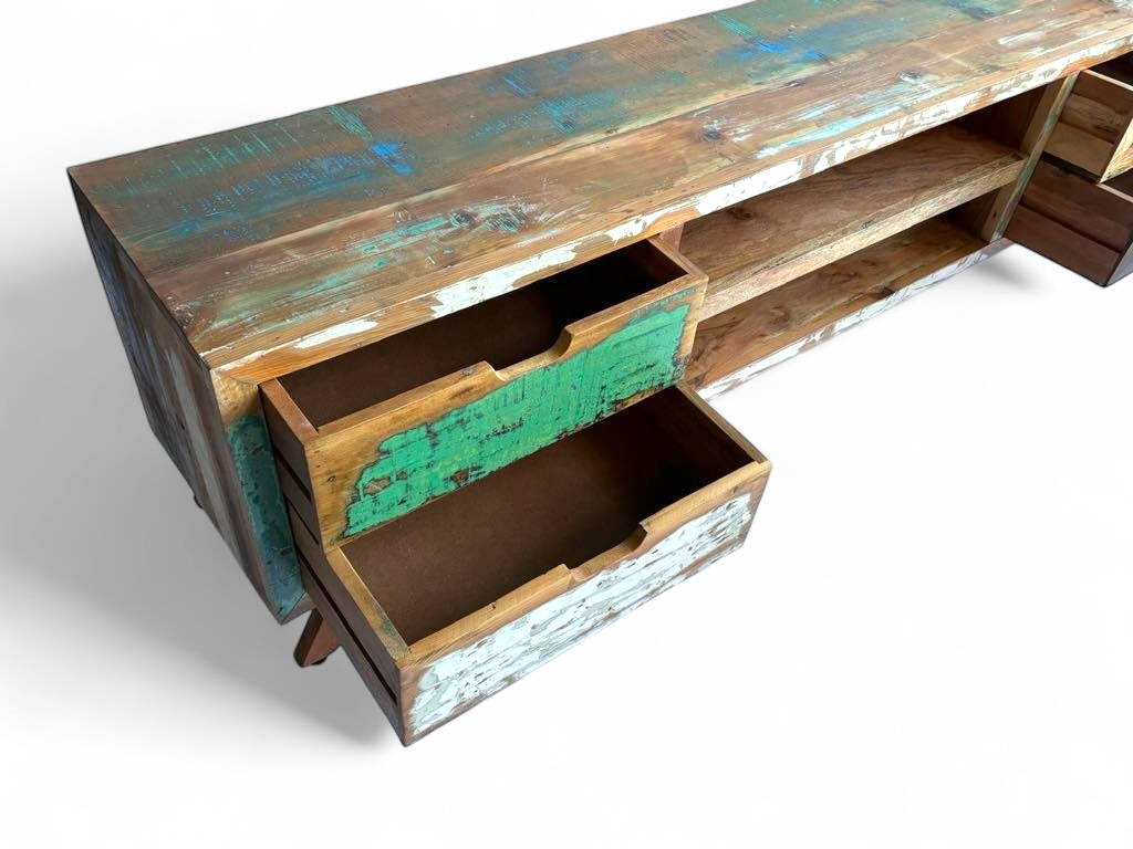 Recycled wood TV cabinet