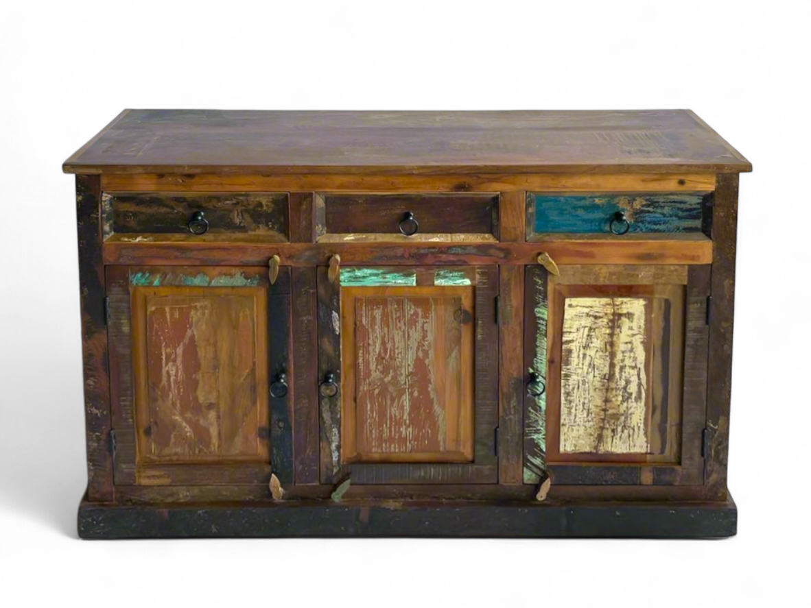 Recycled Wood Sideboard – 3 Doors, 3 Drawers