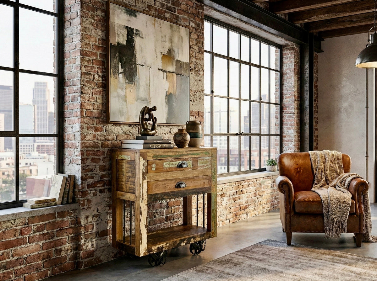 Console 2 Tiroirs sur roues