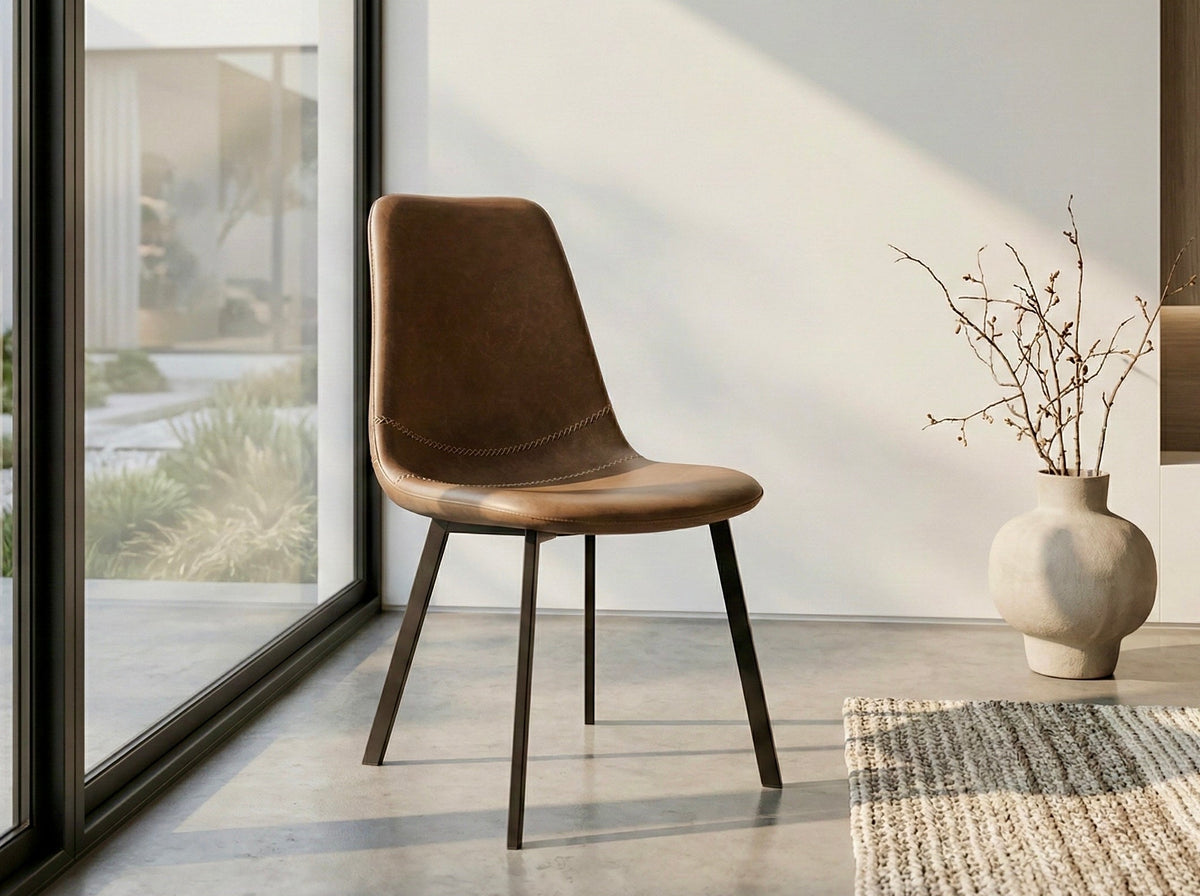 Chaise cuirette taupe