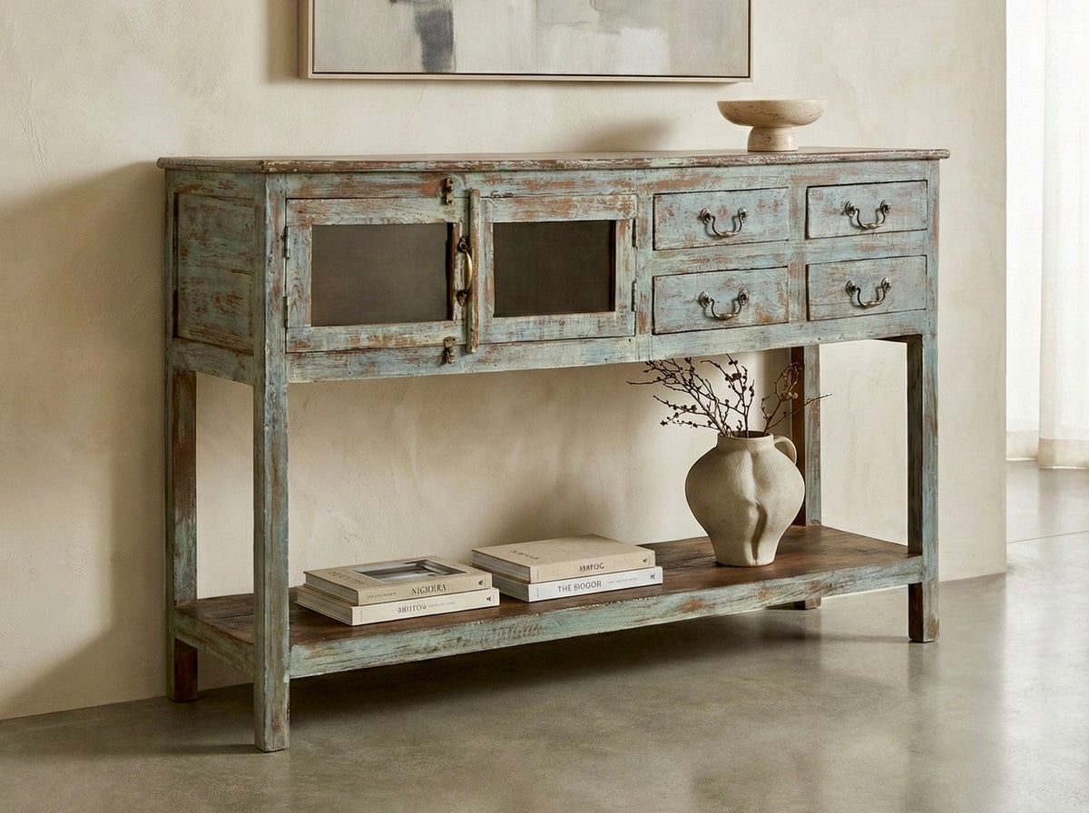 Console Antique Bleue