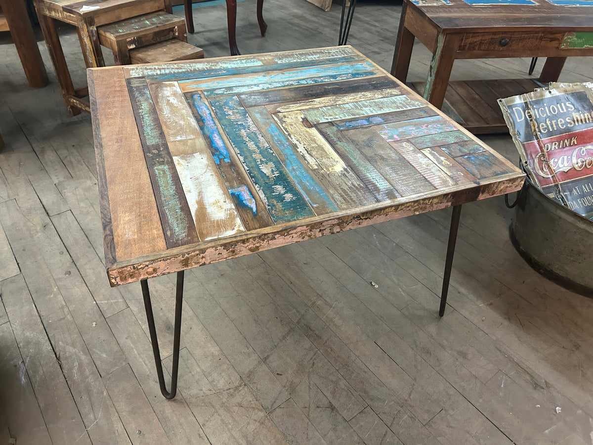 Colored Coffee Table in Recycled Wood