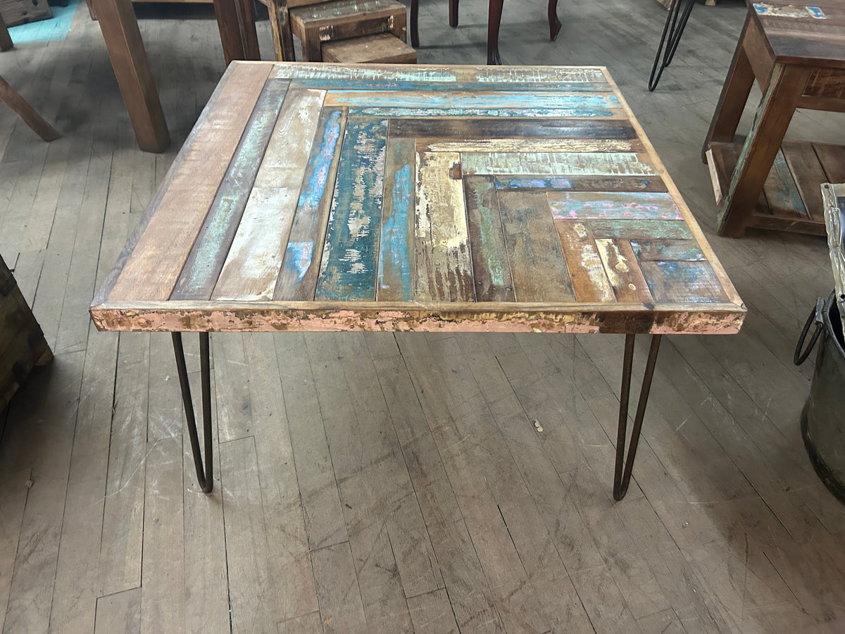 Colored Coffee Table in Recycled Wood