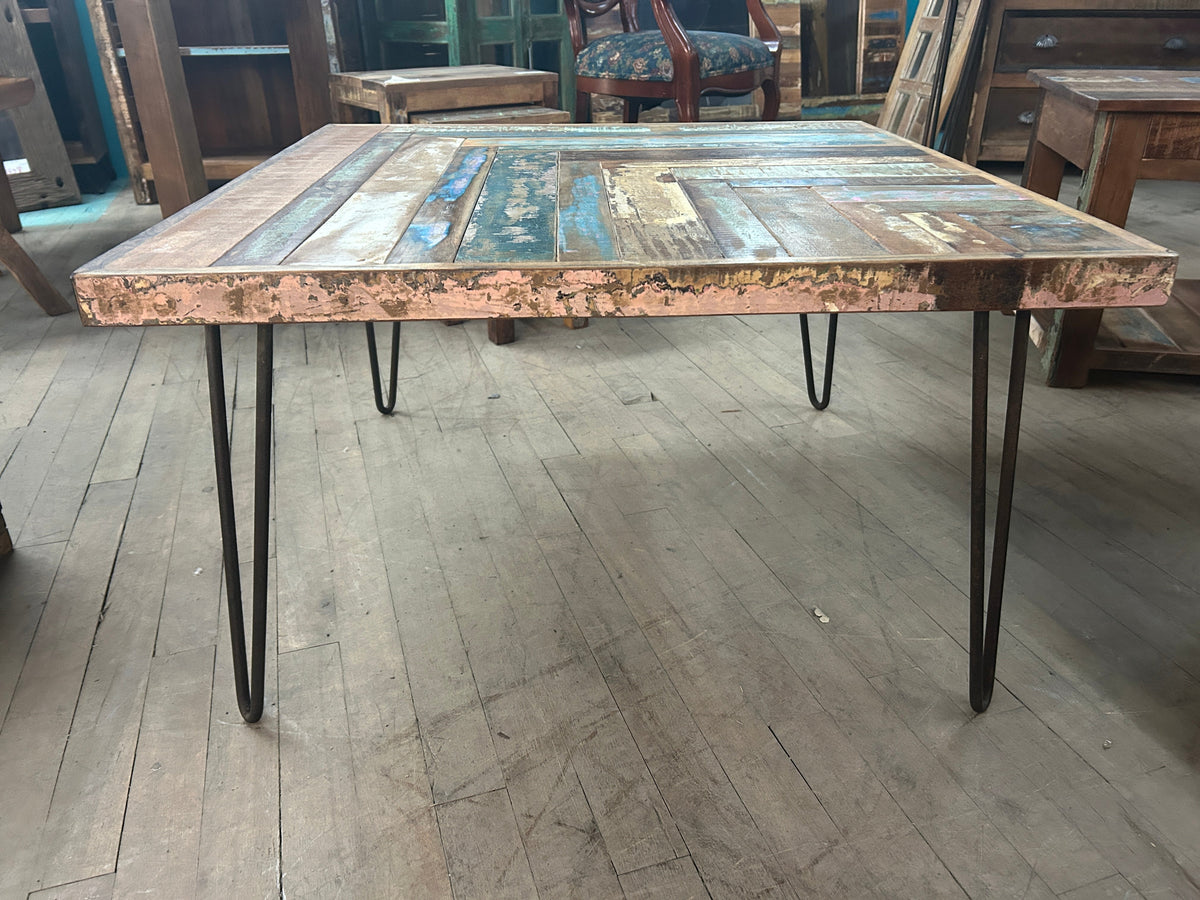Colored Coffee Table in Recycled Wood