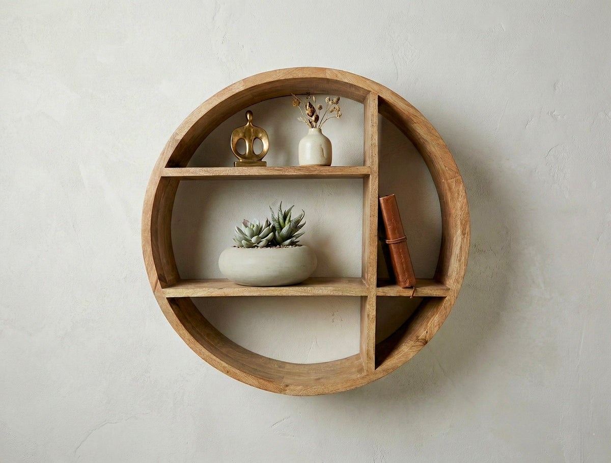 Etagere Ronde en bois de manguier