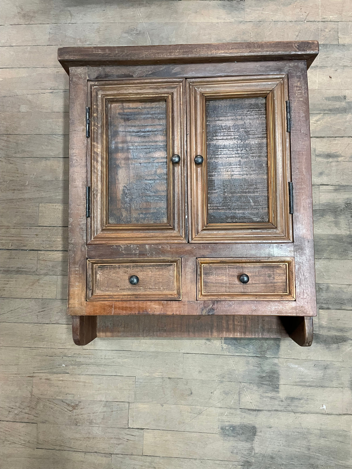 Recycled wood medicine cabinet