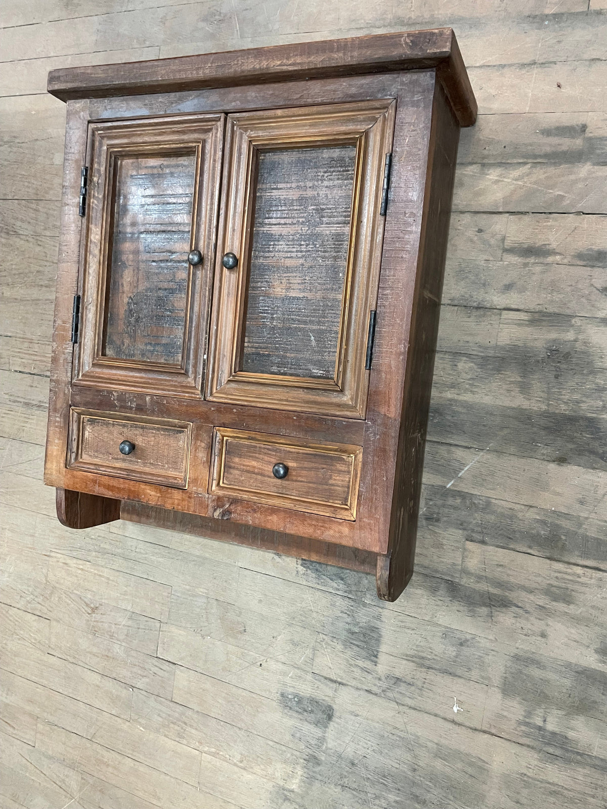Recycled wood medicine cabinet