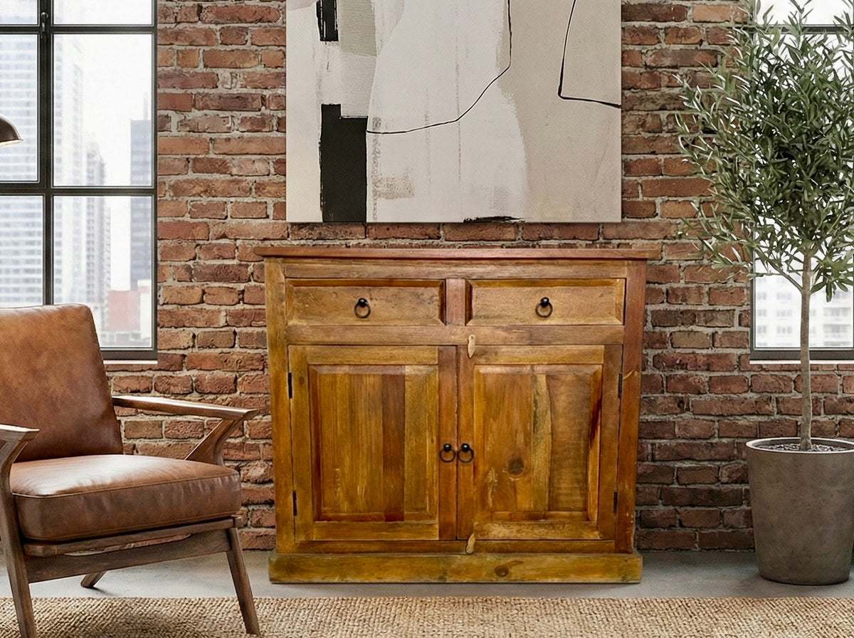 Buffet en Bois Recyclé – 2 Portes, 2 Tiroirs