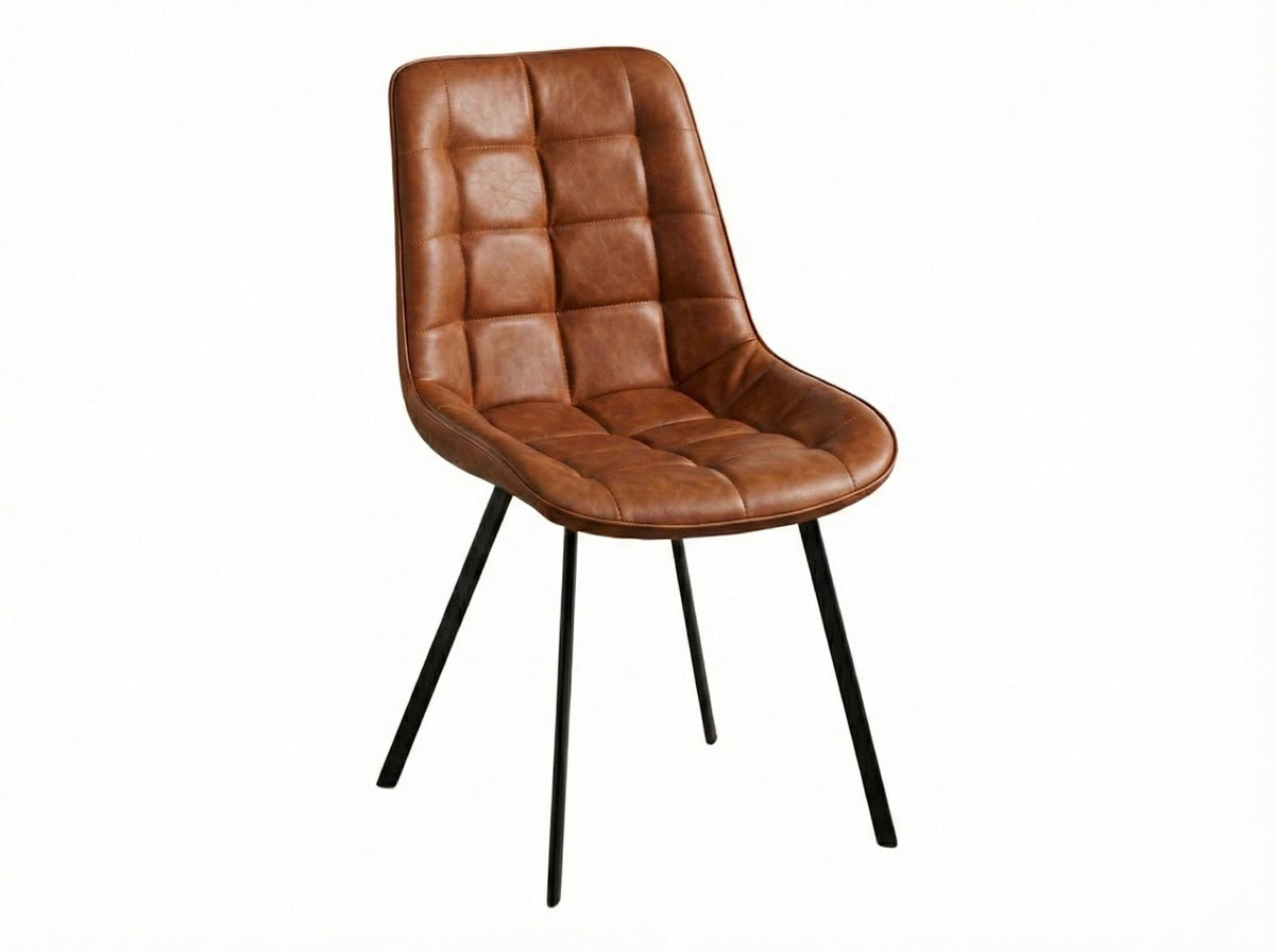 Chaise rembourrée dossier enveloppant