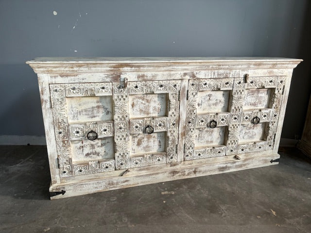 Old white doors sideboard